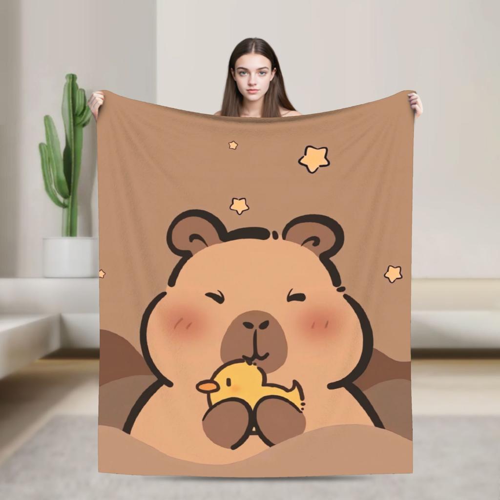 Capybara Blanket Quality Super Soft Throw Blanket Winter Travel Couch Chair Sofa Bed Funny Bedspread
