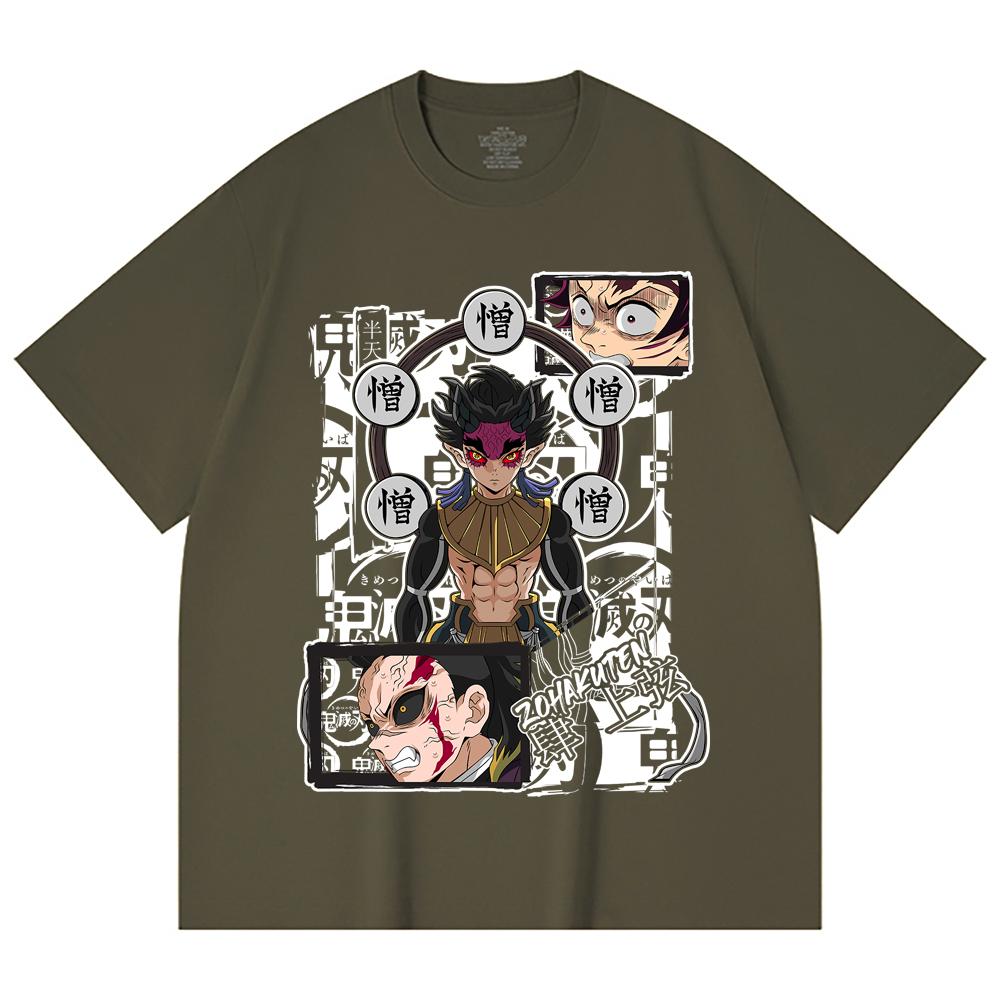 230 Gsm 100% Cotton Demon Slayer V106 Zohakuten Print Unisex Heavy Cotton T Shirt