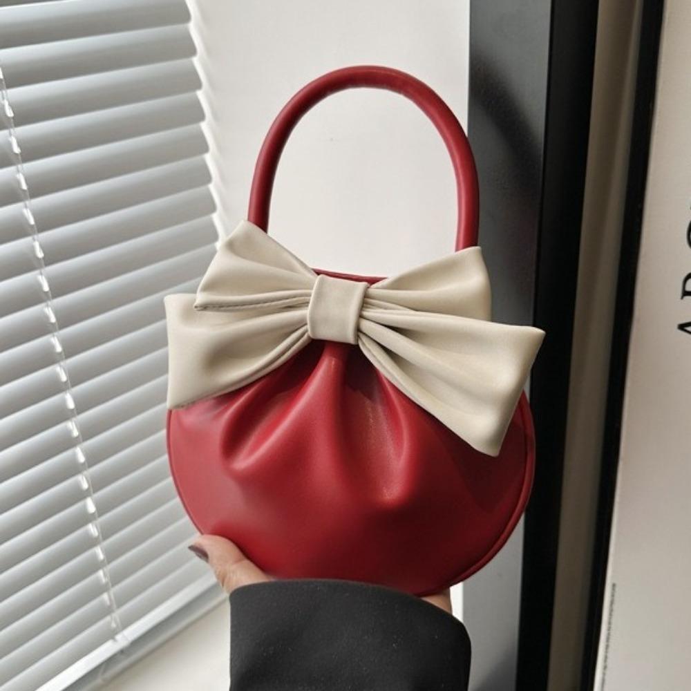 Schoolbag Women's Black Contrast Bow Hand Bags For Woman Portable Lightweighte Sac Femme Exquisite Shopper Bolsos Mujer Minibag Beautiful Bolsas Bolsa