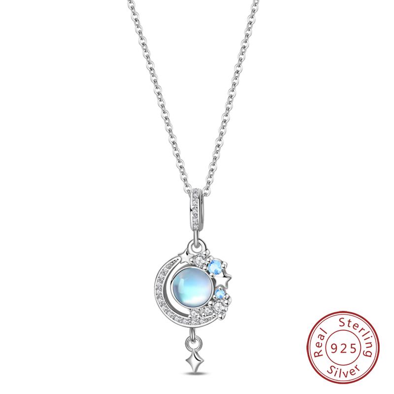 Necklace 925 Silver Cross Moonlight Guardian Dreamcatcher Necklace For Women Fashion Birthday Anniversary Jewelry Gifts