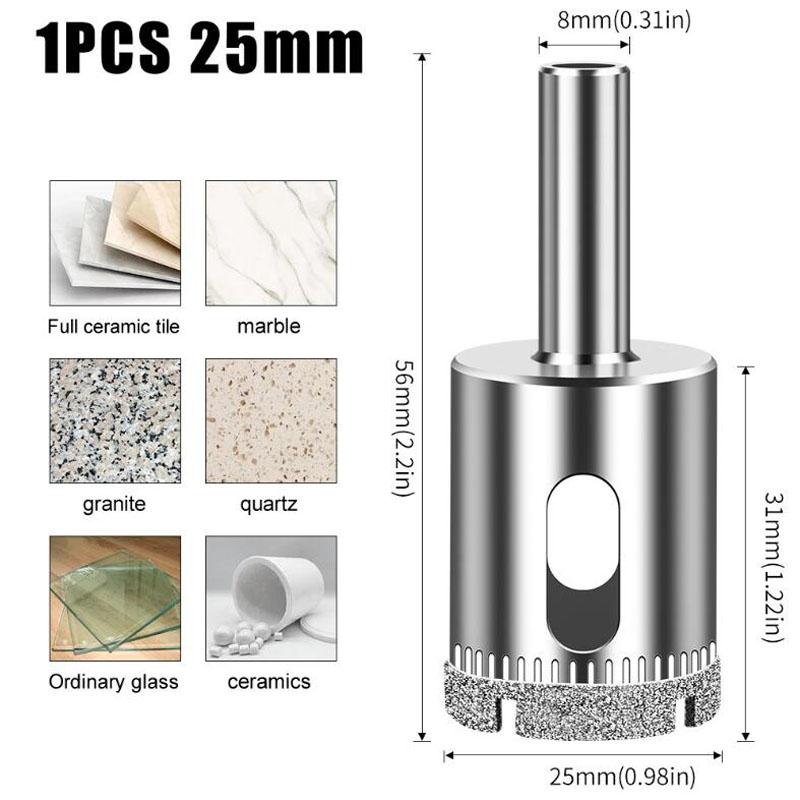 Diamantstanze, integrierter Stahl-Glasbohrer, Fliesen-, Wand-, Marmorstanze, galvanisierter Bohrer, Glaslochöffner
