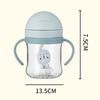250Ml Cartoon Pattern Outdoor Child Drinking Bottle With Straw Baby Feeding Cup For Kids Training Portable Handle Water Bottle
