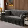 Solid Color  Lace Crystal Velvet Sofa Cushion Luxury Sofa Cover Full Coverage Elastic Sofa Cover Fabric