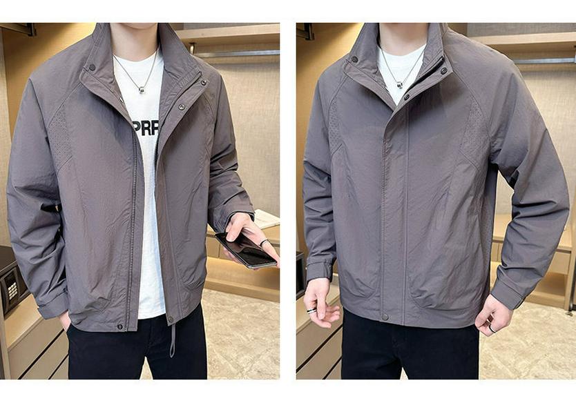 2026 Spring Men's Stand Collar Workwear Jacket: Trendy, High-Quality, Outdoor Casual Style