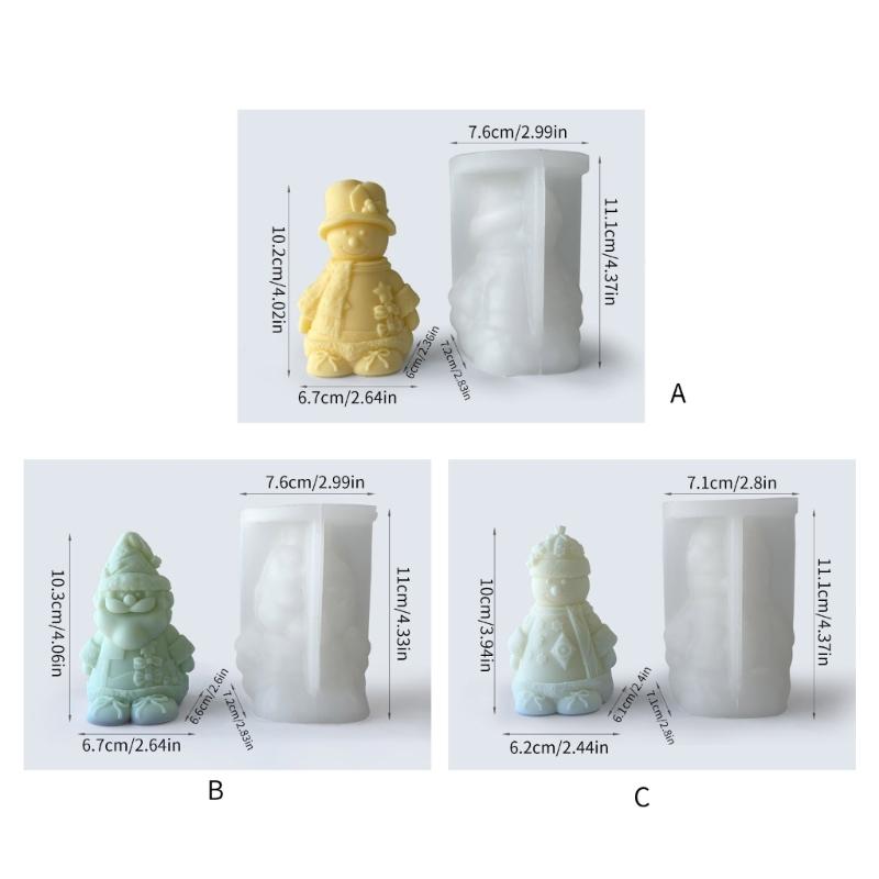 Old Man Snowman Decoration Candle Silicone Mold Resin Epoxy Christmas Crafts DIY Ornament Jewelry Candle Making Tool