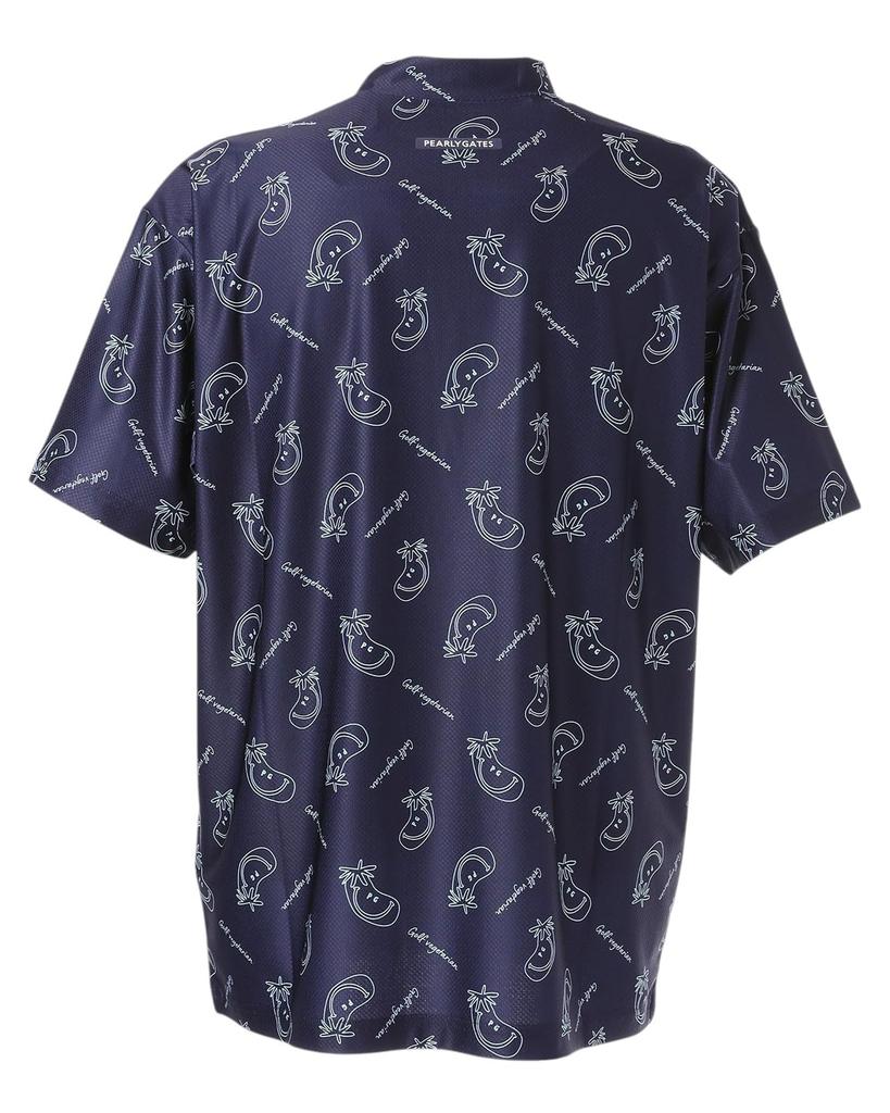 shirt vegetable logo Golf x Sax 6 [PEARLY GATES] Men's short-sleeved high-neck (stretch pattern) / / 053-5167507 081_Purple [LL]