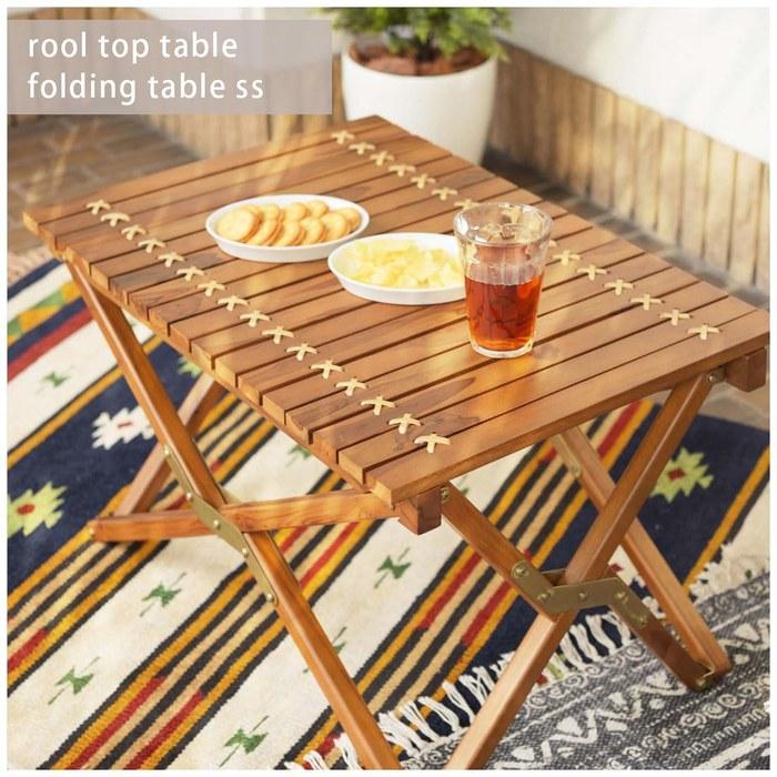 Azumaya Folding Table SS Brown W65 x D45 x H40