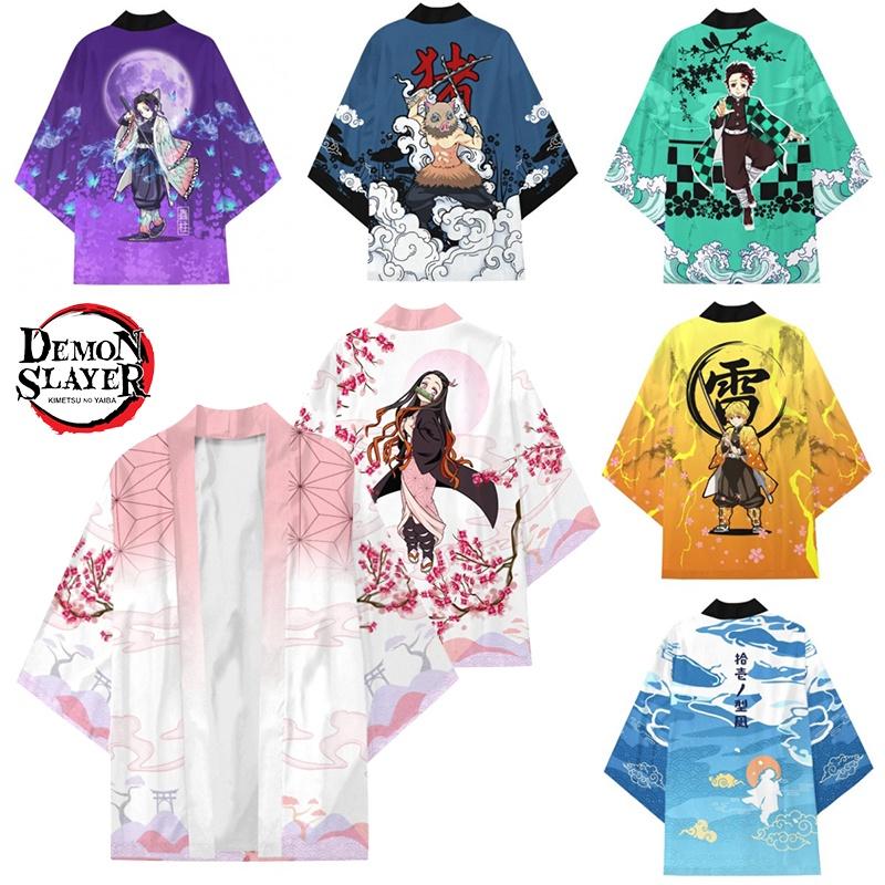 Unisex Demon Slayer Top Kamado Tanjiro Agatsuma Zenitsu Cosplay Costume S-3xl