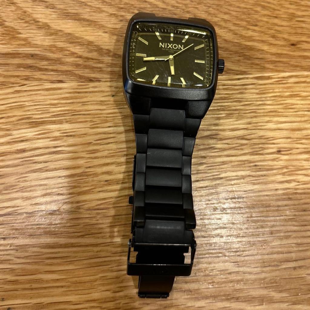Used NIXON THE MANUAL Black Watch Quartz Stainless Steel Men's