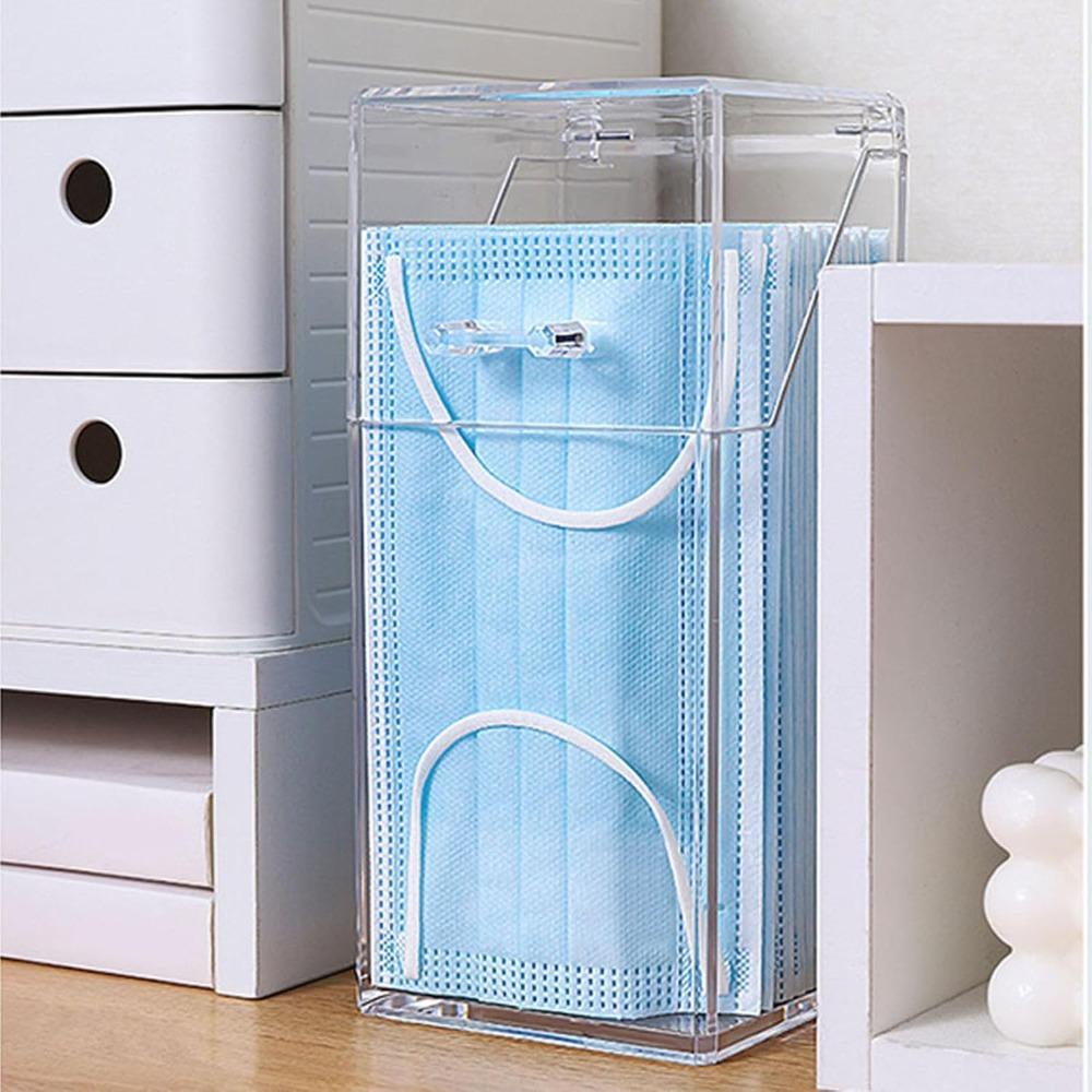 Dust-Proof Face Mask Dispenser Vertical Acrylic Storage Holder Mask Storage Box  Makeup Storage
