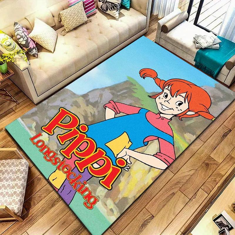 Pippi Longstocking Carpet Rug for Living Room Bedroom Home Sofa Decoration,Kids play Non-slip Floor Mat