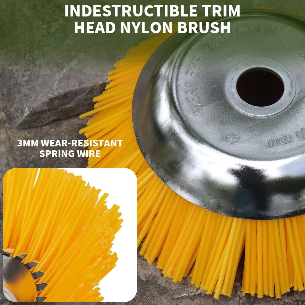 Landscaping Weeding Machine Nylon Wheels Weed Remover Tool Rotary Weed Brush Joint  Power Universal Grass Trimmer Head