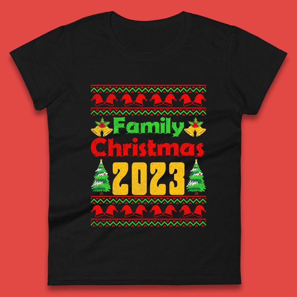 Family Christmas 2023 Holiday Winter Festive Christmas Trees Xmas Season Womens Tee T Shirt Mens Tops Unisex Top