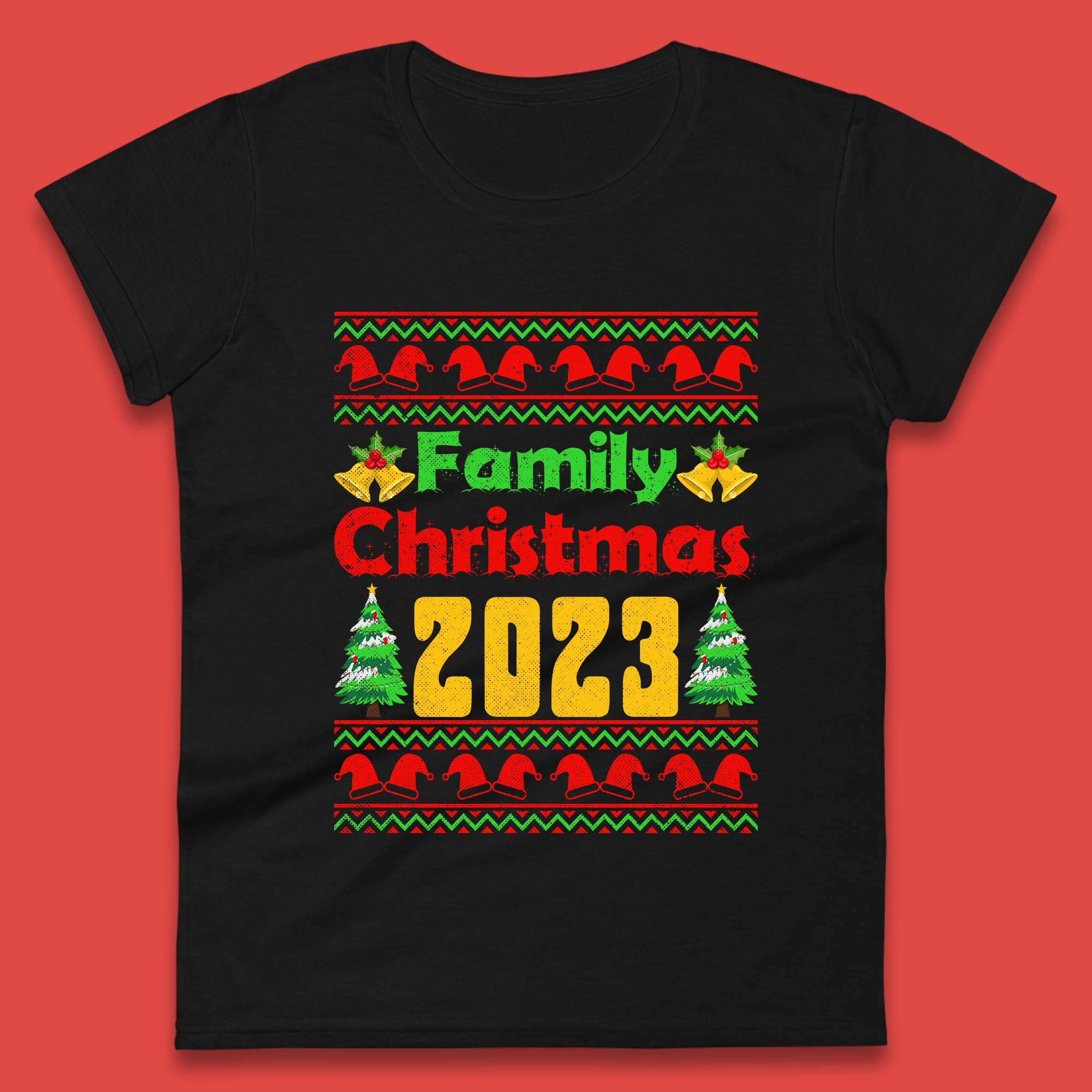 Family Christmas 2023 Holiday Winter Festive Christmas Trees Xmas Season Womens Tee T Shirt Mens Tops Unisex Top 3XL