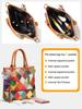 Zency Damen Mode Patchwork Tragetasche Echte Leder Handtasche