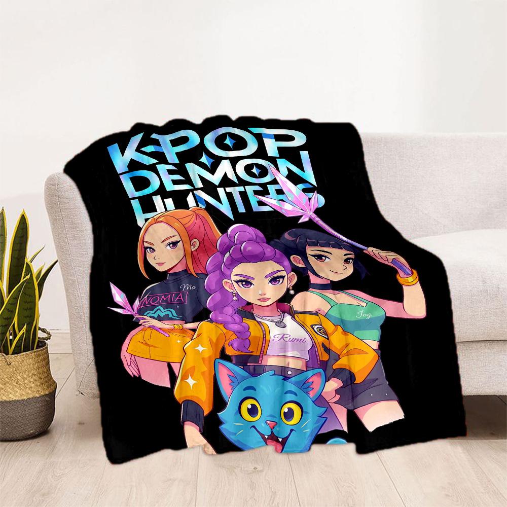 K-pop Demon Hunters Blanket Soft Warm Cozy Great for Bed Chair Livingroom Four Seasons Universal Stylish Decor Best Holiday Gift for Friends Family