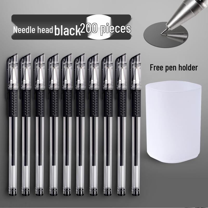 Lot de 200 stylos standard européen 0,5 mm: Stylos à bille à pointe fine à séchage rapide, noir et rouge, pour étudiants.