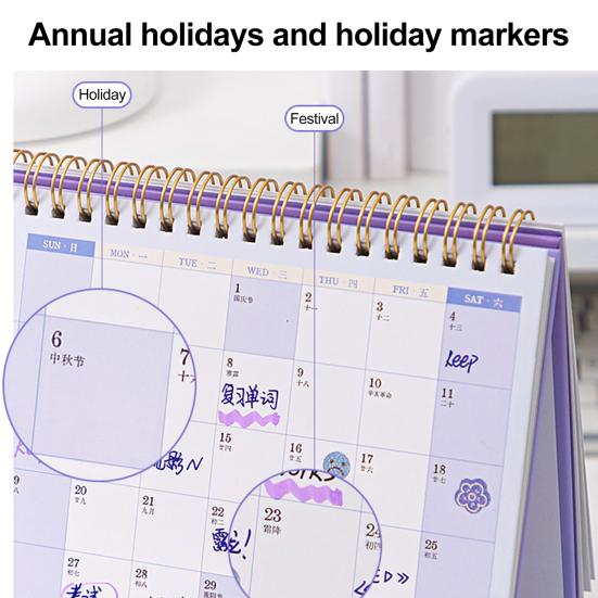 Mini stolní kalendář 2026 leden 2026 - prosinec 2026 12měsíční plánovač Dvojitá drátěná vazba Stojící překlápěcí Malý stolní kalendář pro domácí kancelář