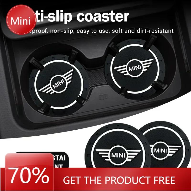 Cars R56 For BMW MINI 1/2PCS Car Coasters Water Cup Anti-Slip Silicone Coaster Car Goods For BMW Mini Cooper R56 R50 R53 F56 R60