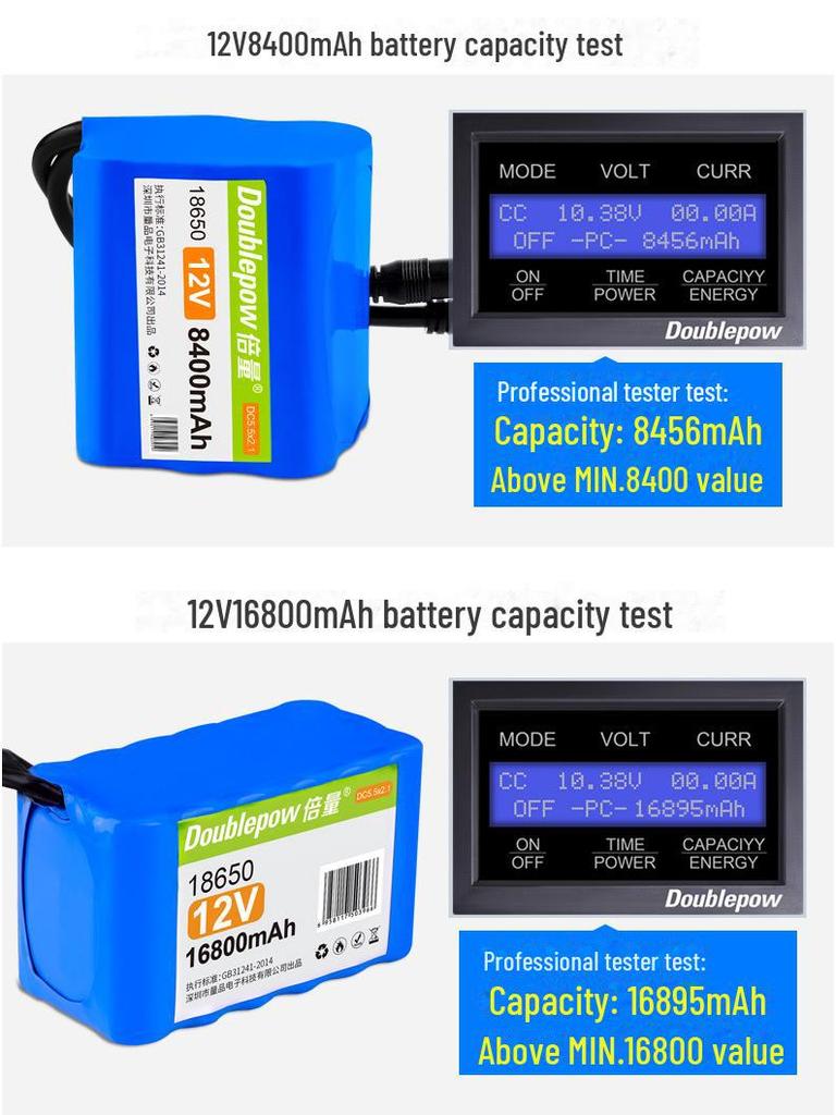 12V 18650 Rechargeable Lithium Battery Pack for Audio Instruments - High Capacity