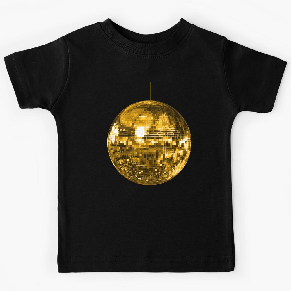 Gold Yellow Disco Ball Kids T-Shirt 170