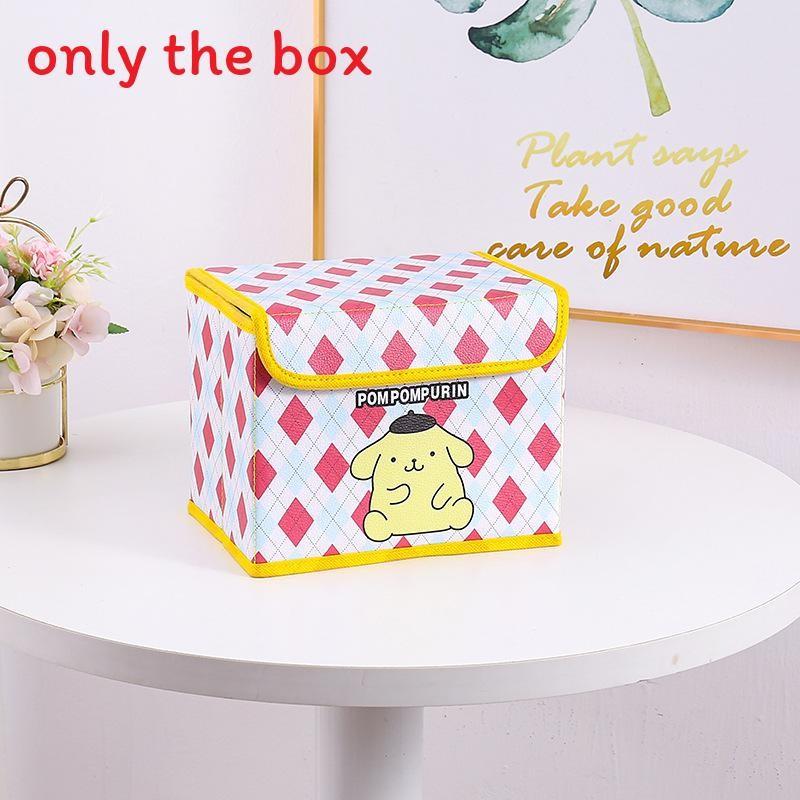 Hello Kitty Kuromi Cinnamoroll Melody Gittermuster Faltbare Klapp-Aufbewahrungsbox für Büro und Schlafzimmer