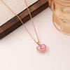 New Octagram Fritillary Pink Love Flash Diamond Necklace Femininity Light Luxury High Sense Pendant Neck Chain Collarbone Chain