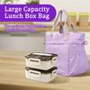 Cute Food Bag Women with Handle and Multiple Pockets Reusable Large Capacity Insulation Food Bag with Cinch Closure for Office