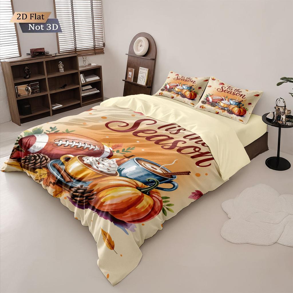 3Pcs Autumn Harvest Printed Coreless Bedding Comfortable Multi Size Bedroom And Dormitory Duvet Covers Machine Washable