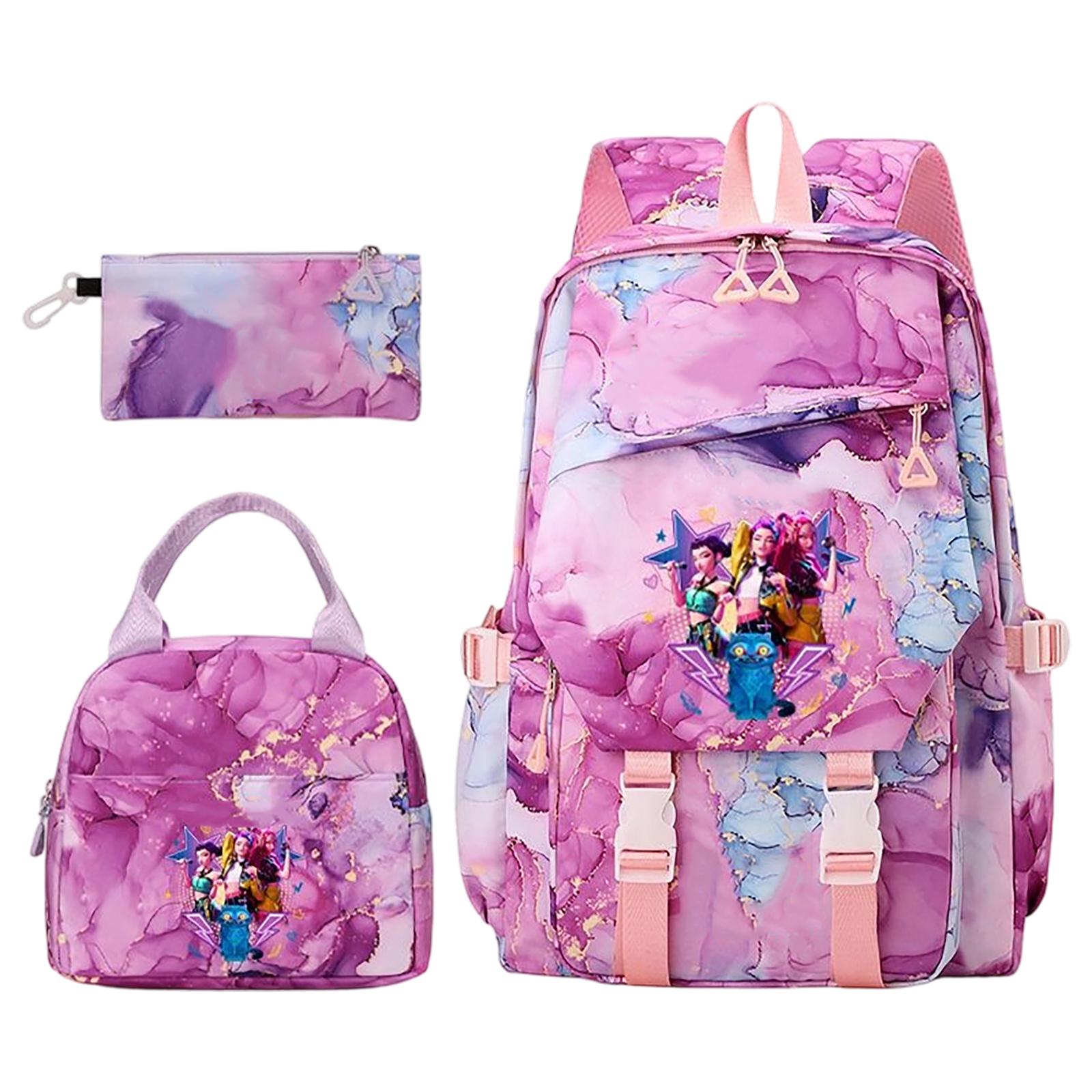 

Printed And Embossed Multi- Schoolbag For Junior And Senior High School Students, Cute And Lightweight Backpack For Girls. One Size
