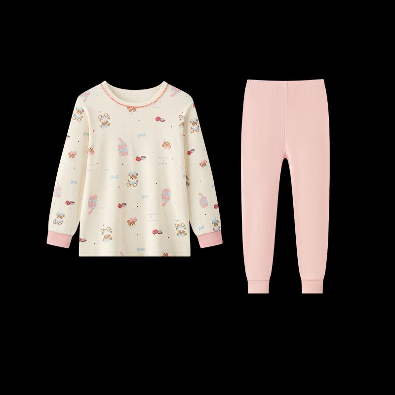DEESHA Girls' 10A Pure Cotton Antibacterial Thermal Underwear Set
