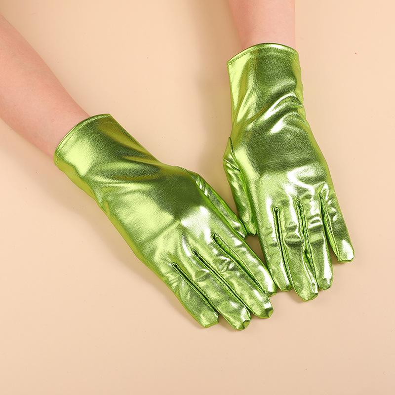 

Винтажные перчатки из лакированной кожи в стиле Хепберн: Летняя защита от солнца и вечерняя одежда для невесты One Size зелёный