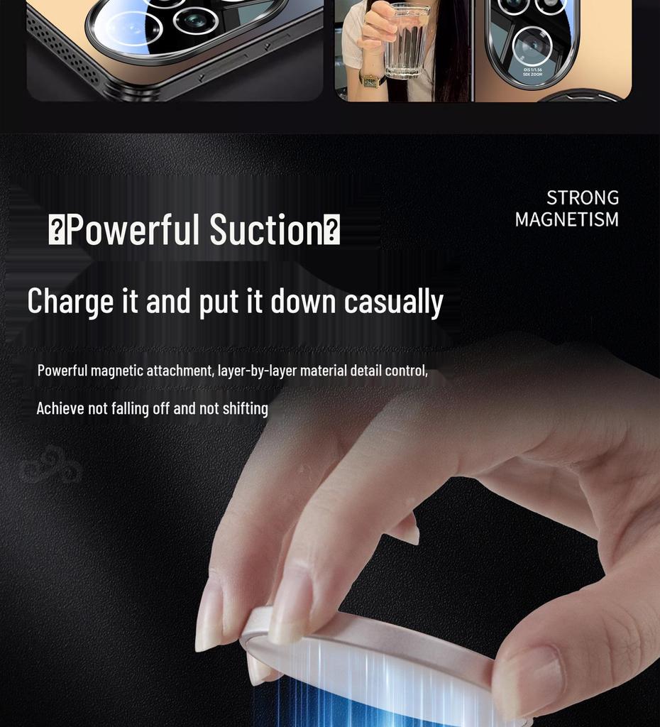 Magnetický otočný stojánek na telefon pro Honor 200/300: Matná, Plné krytí, Ochrana proti pádu, Protiskluzová ochrana