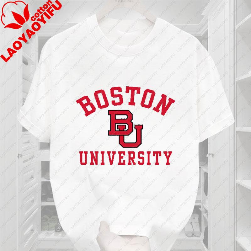 Boston University BU Graphic Unisexs TShirts New Pattern Hot Sale Vintage Clothing Cotton Summer Oversized Camiseta Sports Top