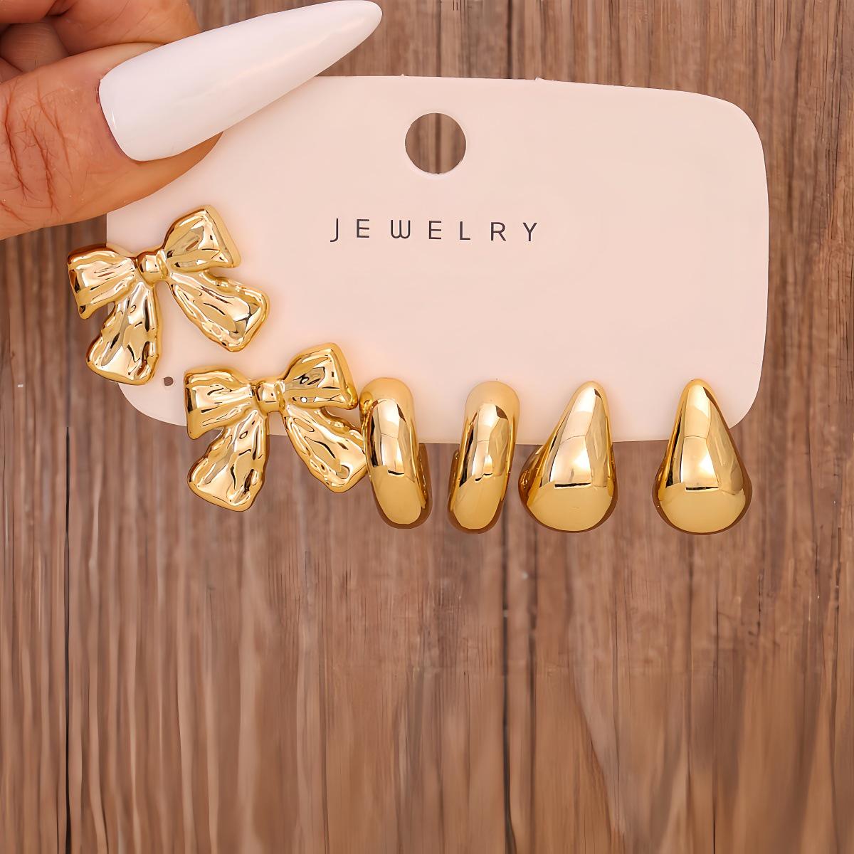 European & American Fashion Creative Resin Earrings: Irregular and Exaggerated Design Set