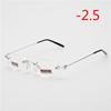New Frameless Myopic Glasses Frame Eyeglasses Men Women Ultralight Rimless Frame Myopia Glasses 100 ~ 400 Degrees