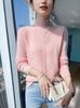 Women's Pure Wool Half-High Neck Sweater - 2023 Autumn/Winter Loose Knitwear Cashmere Base Layer