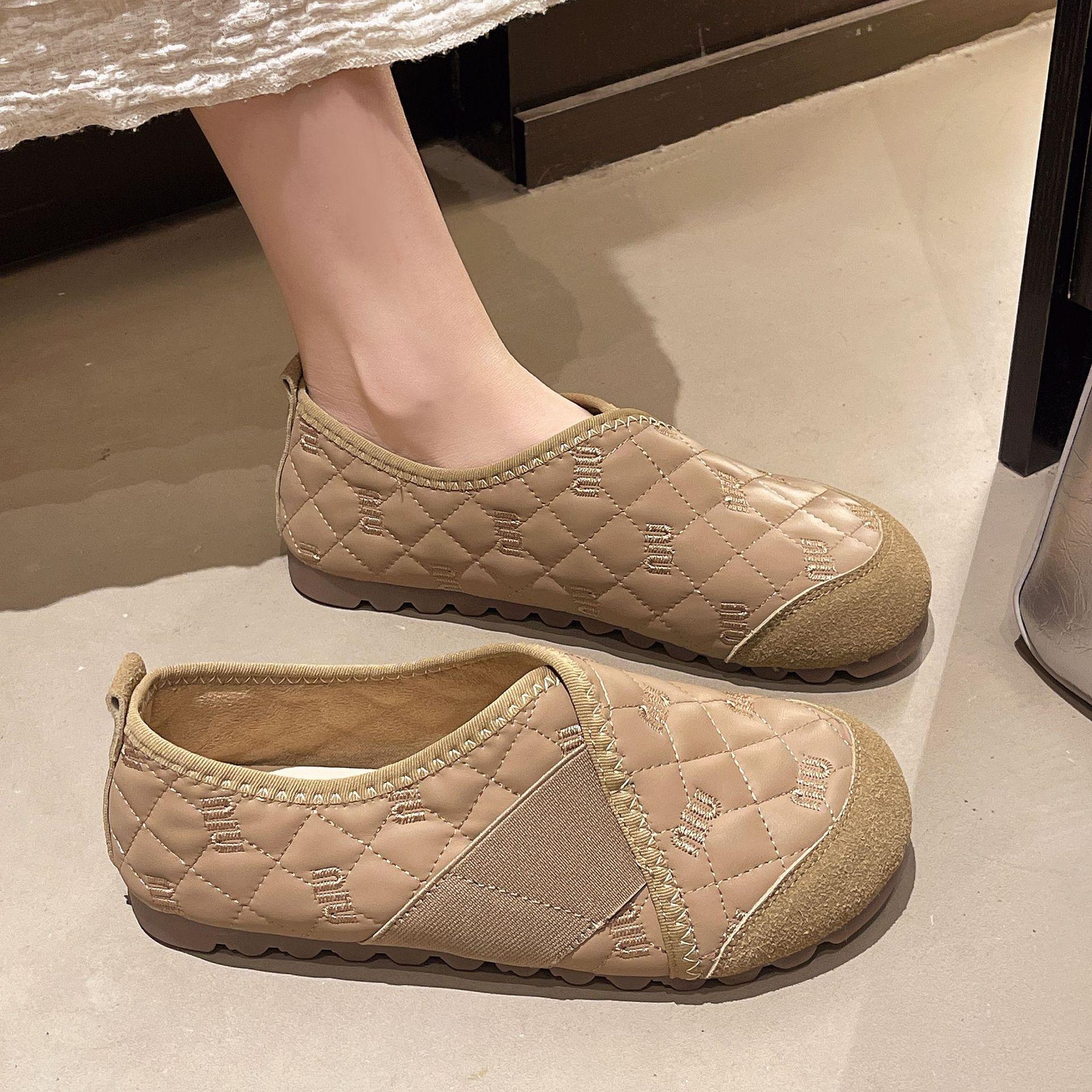 

French flat-soled single shoes women s 2025 autumn new small fragrant temperament versatile Mary Jane retro shallow mouth grandma shoes 40 хаки