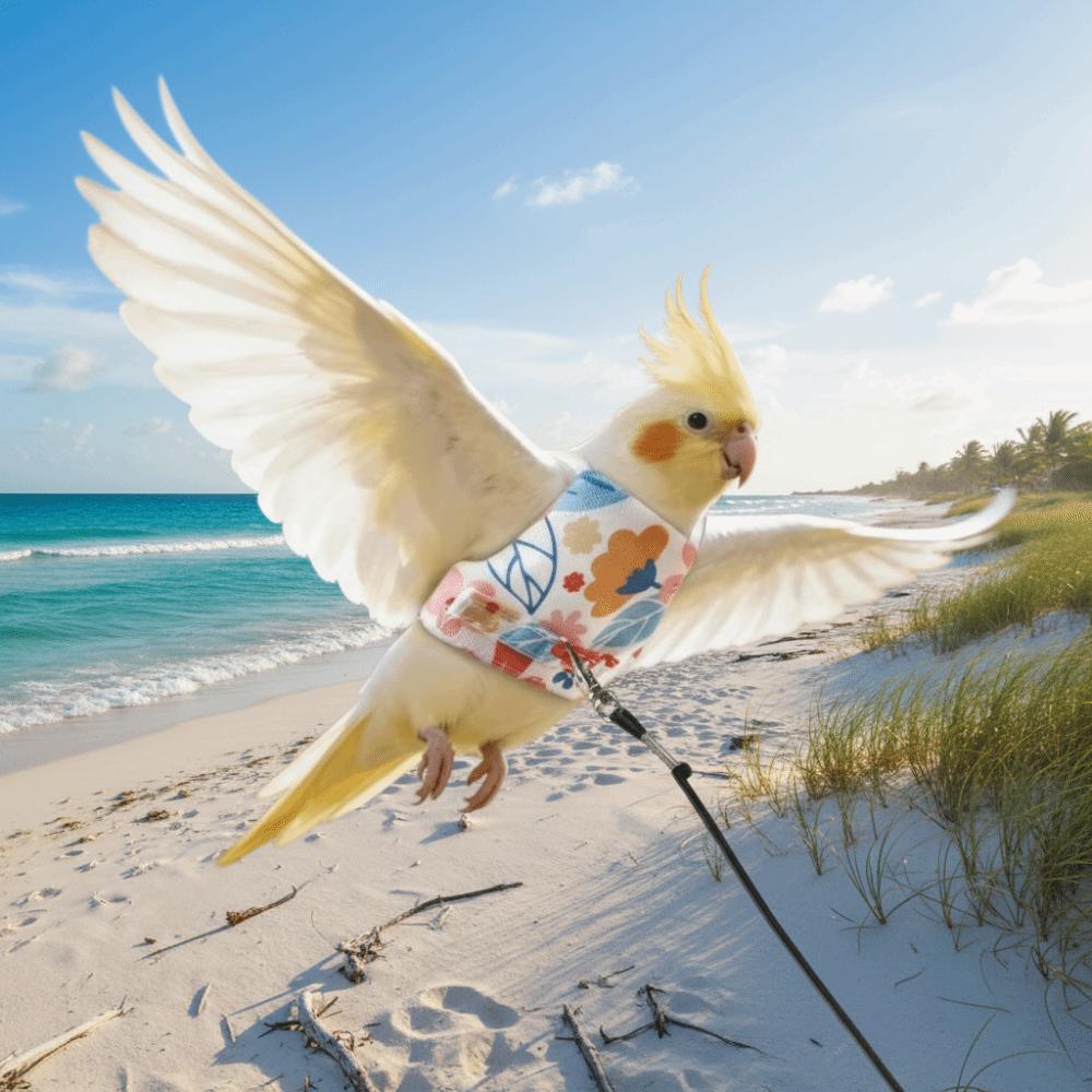 Anti Pinch Design Bird Flight Suits Prevent Loss Polyester Bird Traction Rope Adjustable Parrot Outdoor Leashes Bird Training