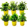 6 Stück Kleine Kunstpflanzen, Mini Künstliche Pflanzen Indoor für Zuhause Bauernhaus Badezimmer Regal Deko (Höhe : 17 cm, Gelb) - Kunststoff