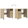 Rolling Desk in Sonoma Oak 91 x 50 x 77 cm Engineered Wood