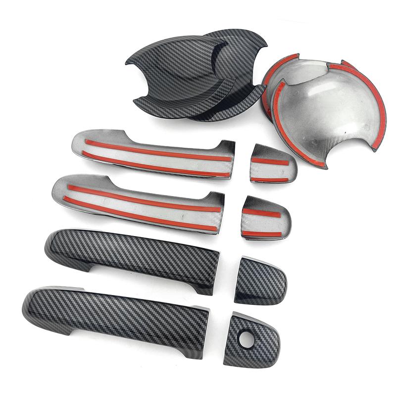 För Toyota Camry XV50 2012-2017 Kolfiberfärgad Yttre Dörrhandtagsskydd Dörrskålsskydd Anti-repskydd Dekor