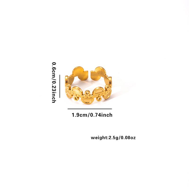 European & American Trendy Titanium Steel Geometric Open Ring - Hip-Hop Style Snake Design