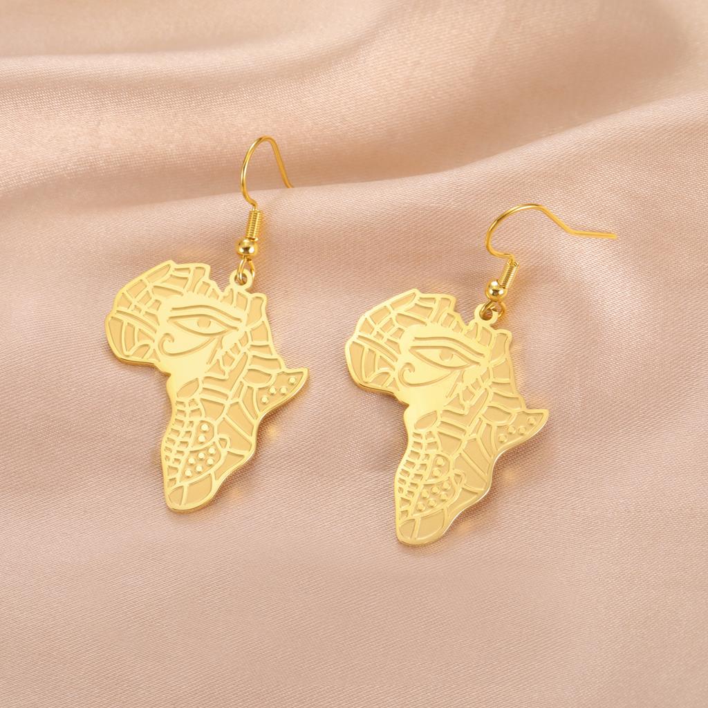 Lucktune Eye of Horus African Continent Earrings Stainless Steel Women's Earrings Egyptian Amulets Protect Jewelry Party Gifts