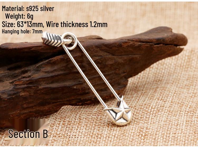 Silver S925 Star Brooch Pendant for Men & Women - Stylish & Creative Design
