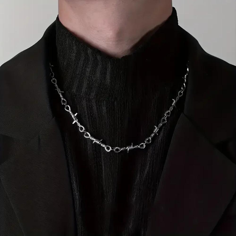 Small Wire Brambles Iron Unisex Choker Necklace Bracelet Women Hip-hop Gothic Punk Barbed Wire Little Thorns Chain Jewelry