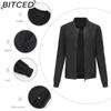 BITCED Frühlings-/Herbst Leichte Fliegerjacke Damen Lässiger Langarmmantel Locker sitzend Stehkragen Baseballjacke