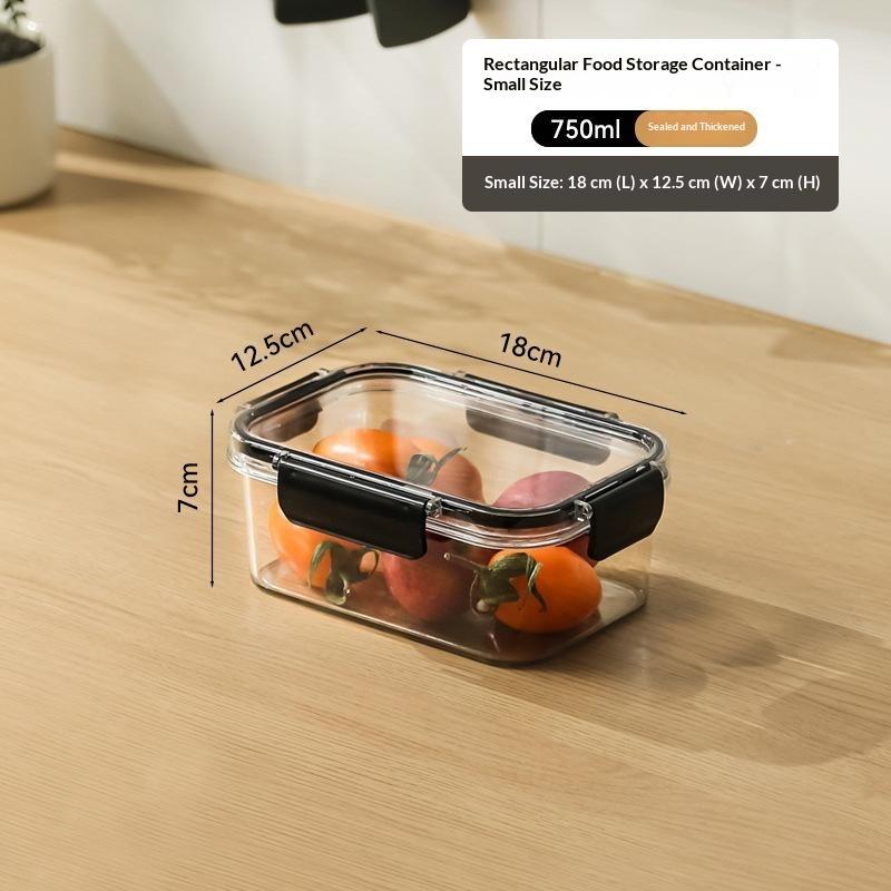 Clear Pet Crisper Box Leak-Proof Food Storage Container With Snap Locks & Silicone Seal For Fridge, Fruit, Bento & Meal Prep