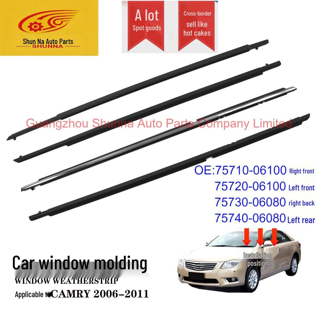 Burletes para Cristales de Puertas Delanteras y Traseras para Toyota Camry (75710-06100, 75730-06100)