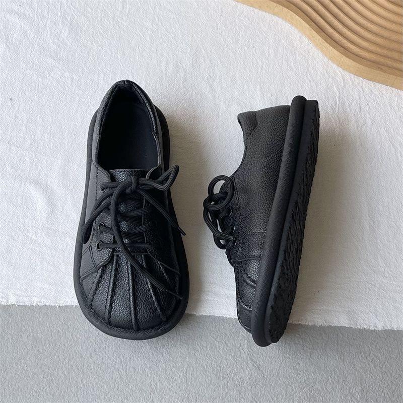 Autumn new lace-up shell head single shoes casual college style literary women's shoes flat-bottomed versatile small leather shoes women